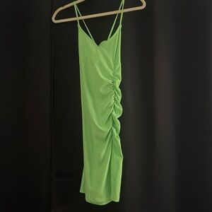 Lime green knit dress